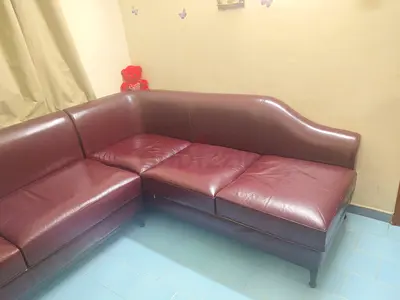 Comfortable Brown Leather Corner Sofa for Sale
