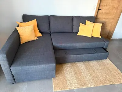 Comfortable L-Shaped Gray Sofa with delivery available