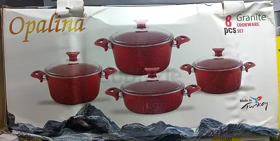Opalina Red Granite Cookware Set - 8 Pieces