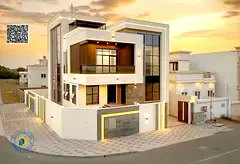 For those seeking luxury, a corner villa with 4 bedrooms, a pool, and a roof , in Al Zahiyah , bank