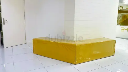 Stylish Corner Seating Cushion in Bright Yellow