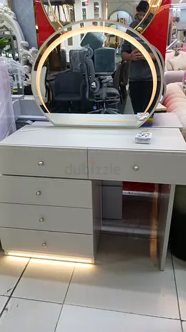 Elegant Modern Dresser with Round Mirror