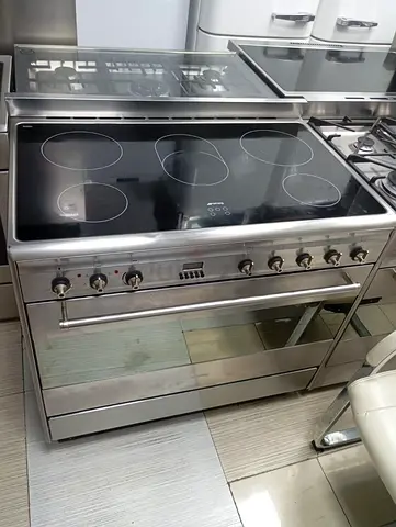 Smeg latest model electric ceramic 5 hobs cooking range oven dual fan stove 90x60 JD sale