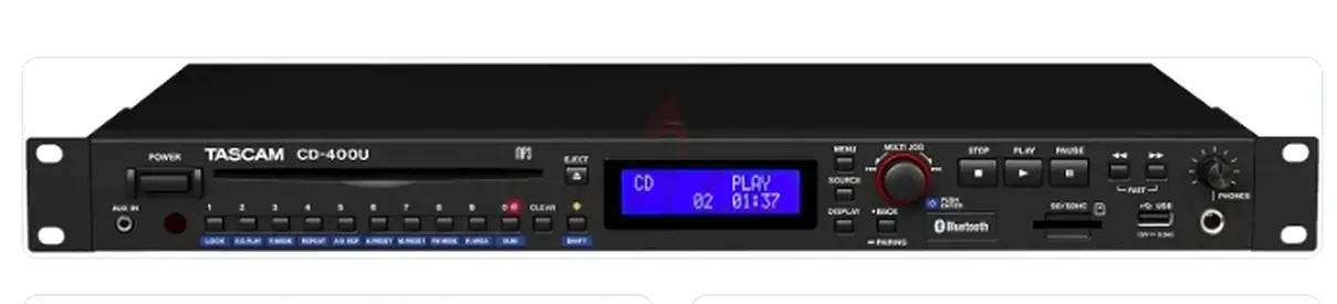 Tascam CD-400U Multi-Player with Bluetooth 4.2 and AM/FM Radio