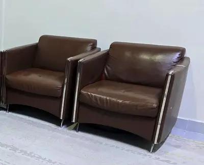 Stylish Modern Brown Leather Chairs