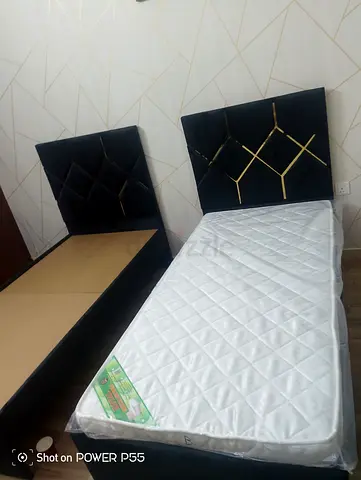 Single bed and mattress