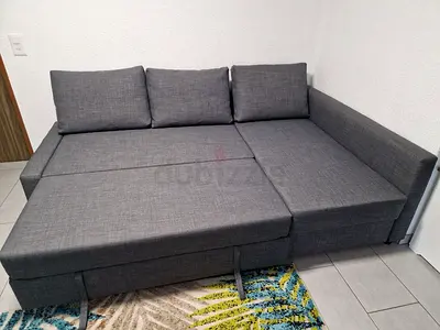 Stylish Gray Corner Sofa Bed with Storage