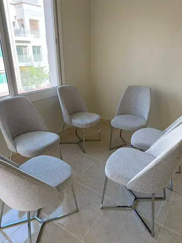 NEW- 6 x Blazer Dining Chair, Grey  Silver