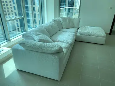 The Loőm Collection feather 🪶 filled Modular Sofa with footstool