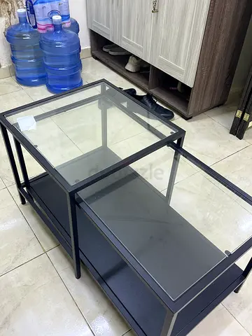 Modern Glass Top Coffee Table, VITTSJÖ
Nest of tables, set of 2, black