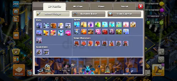 Selling my clash of clans id Townhall 18 with maxed walls and heroes equipment