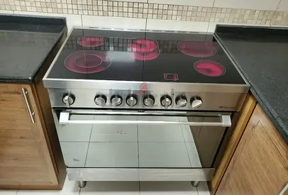 BOMPANI electric ceramic 5 hobs cooking range oven fan stove 90x60 made in Italy