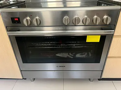 Bosch Series 8 Electric Range Cooker 90cm Glass Ceramic Hub Stainless Steel
