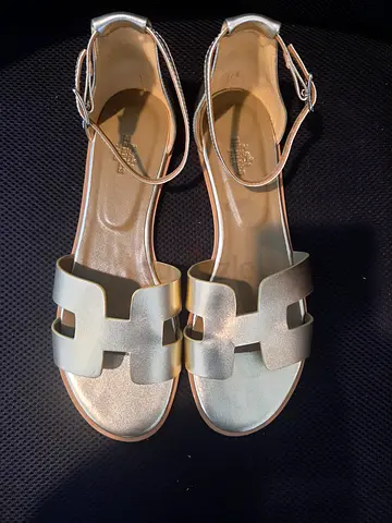 HERMES METALLIC SANDALS REPLICA