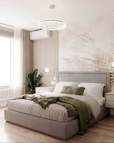 Elegant Modern Bed with Cozy Accents