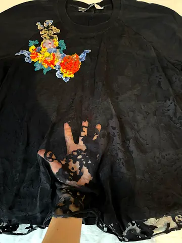 SportMax Elegant Black T-Shirt with Intricate Details