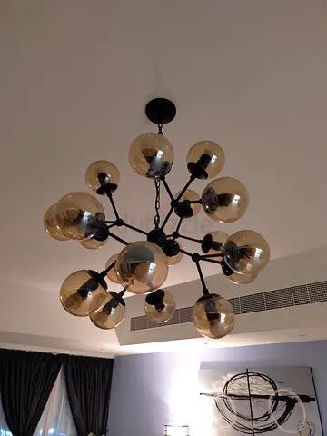 Stunning Modern Chandelier with Glass Globes