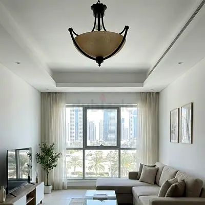 Elegant 3-Light Bronze  Frosted Glass Chandelier – Excellent Condition