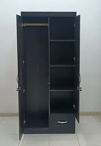 Modern Black Wardrobe with Drawers