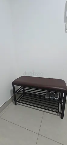 Brown Bench and Shoe Rack. No price negotiation.