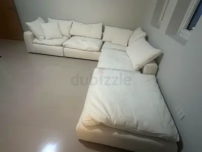 The Loom Cloud feather filled Modular Living room Sofa with footstool