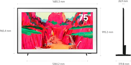Samsung 75 Inch The Frame Pro TV, LS03FW, 4K, Modern Frame Design, Art Mode, Artful Picture Quality