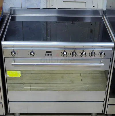 Smeg electric ceramic 5 hobs cooking range oven dual fan stove 90x60 made in Italy