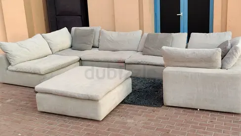 Same like new Condition Pan Emirates pianca Sofa with footstool