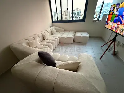 Fabric Overstuffed Multifunctional Sofa Set