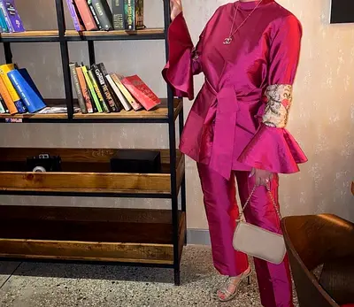 The perfect  fuchsia set for Ramdan/ Eid Dmk clothing brand