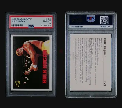 1989 CLASSIC WWF #102 HULK HOGAN Card PSA8