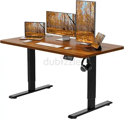 Walnut Standing Height Adjustable Desk Standing Desk 120 X 60cm Adjustable Stand Up Office Computer