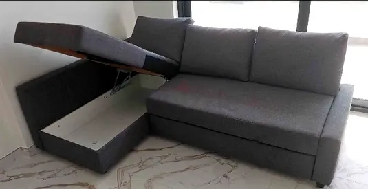 Modern Grey Sofa Bed with Storage