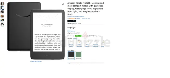 Amazon Kindle E-Reading Tablet 16GB