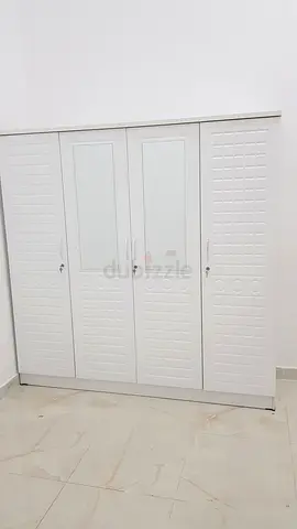 Elegant White 4 door Wardrobe with Mirrored Doors