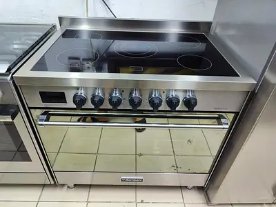 Bompani latest model electric ceramic 5 hobs cooking range oven fan stove 90x60 digital touch timer