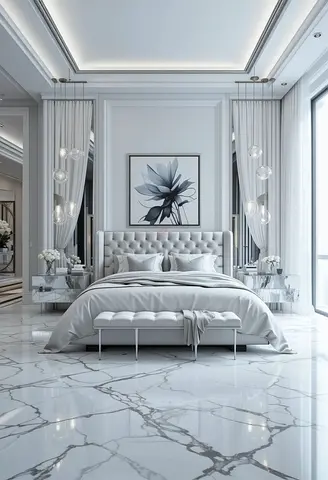 Elegant Modern Bedroom Set with Stylish Headboard