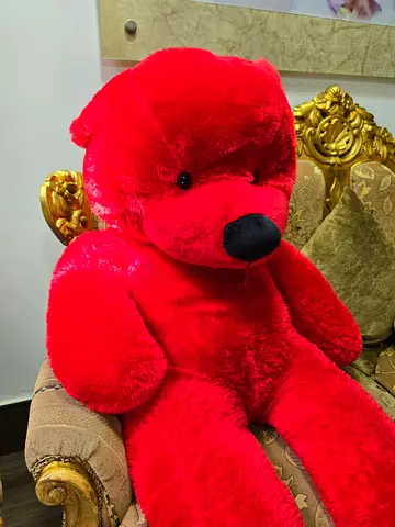 Large Red Plush Bear - Cuddly and Soft