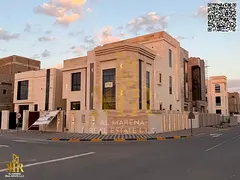 Corner Villa in Al Zahya opposite the mosque, 2 Floors + Roof, 6 Master Bedrooms, Majlis &amp; Livin