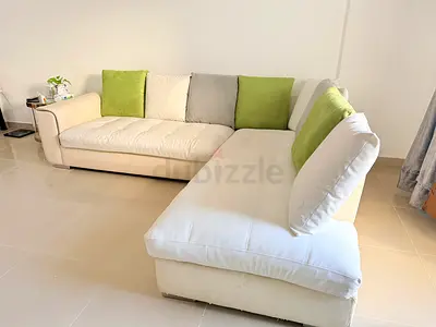 Comfortable L-shaped Sofa with Soft Cushions