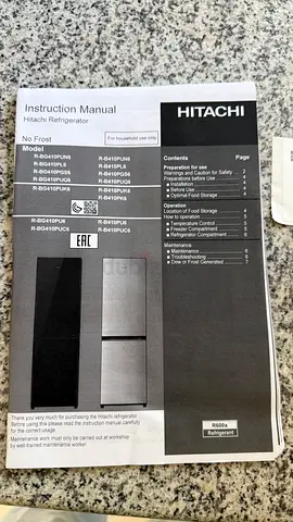 Hitachi No Frost Refrigerator – Black Glass | Excellent | AED 1200