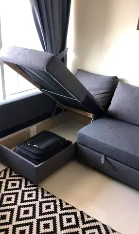 Spacious Grey Sofa Bed with Storage