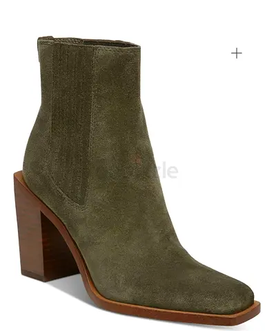 Stylish Olive Green Heeled Ankle Boots