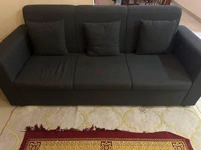 Comfortable Grey Sofa with Cushions