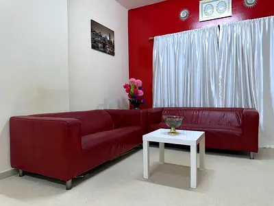 3 seater Cozy Red Leather Sofas with Coffee Table 2 nos