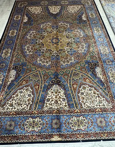 Beautifully Crafted Decorative Oriental Rug, Persian bamboo silk carpet