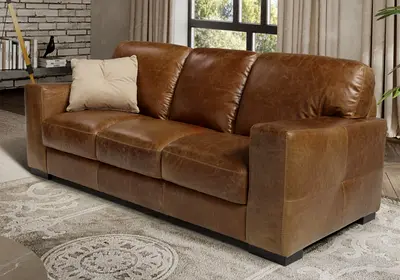 Stylish cozy 3 seater leather Sofa