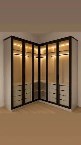 Stylish Corner Wardrobe with LED Lighting