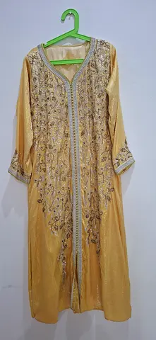 Exquisite Golden Embellished Kaftan