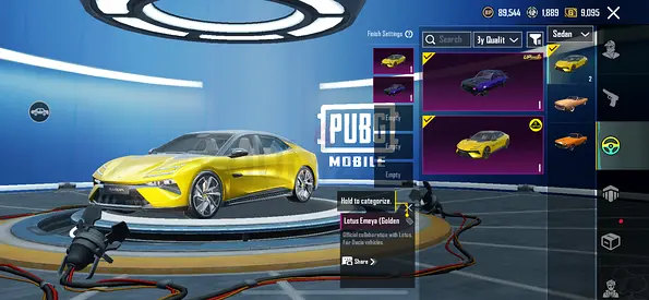 lotus car pubg mobile account for sale